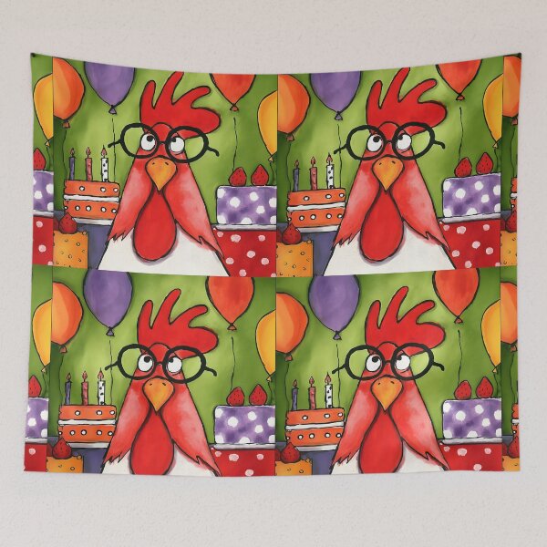 Item preview, Party-Ready Chicken Rocking Glasses and Owning the Cake, Balloons, and Candle Chaos designed and sold by OlfactoART Studio.
