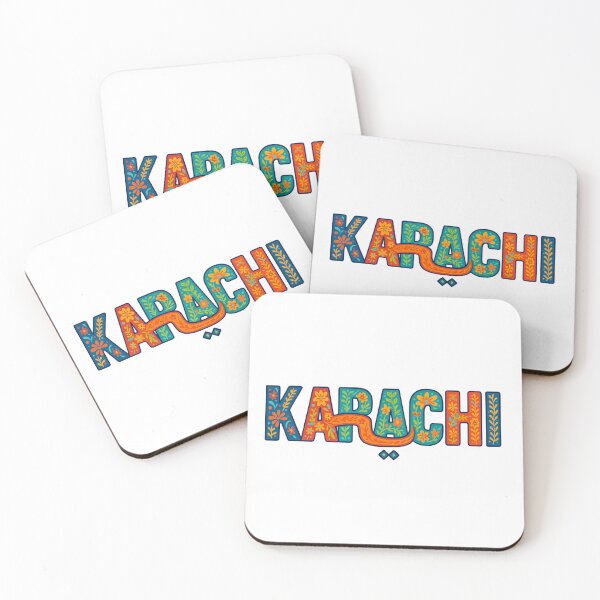 Item preview, Karachi- Truck Art Typography | Colorful Desi Folk Art Design designed and sold by HusnMir.
