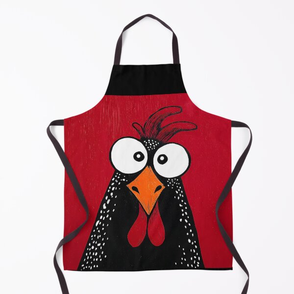 Item preview, Wide-Eyed Chicken Giving You the Side-Eye While Owning the Bold Red Background designed and sold by OlfactoART Studio.
