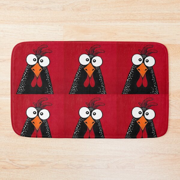 Item preview, Wide-Eyed Chicken Giving You the Side-Eye While Owning the Bold Red Background designed and sold by OlfactoART Studio.