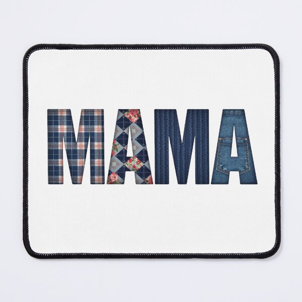 Item preview, Navy Blue MAMA Plaid Floral T-Shirt, Classic Winter Argyle Cozy Mom Gift designed and sold by Khokha80.