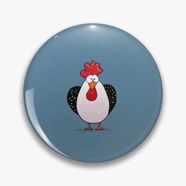 Item preview, Cheeky Chicken Strutting Its Stuff With Bright Red Comb and Black Wings Against Bold Blue designed and sold by OlfactoART Studio.