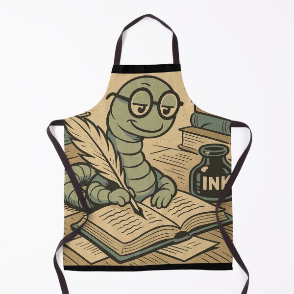 Item preview, Bookworm – Writing with a Quill – Retro Comic Illustration • Vintage Print Aesthetic designed and sold by JacobKAurumhead.