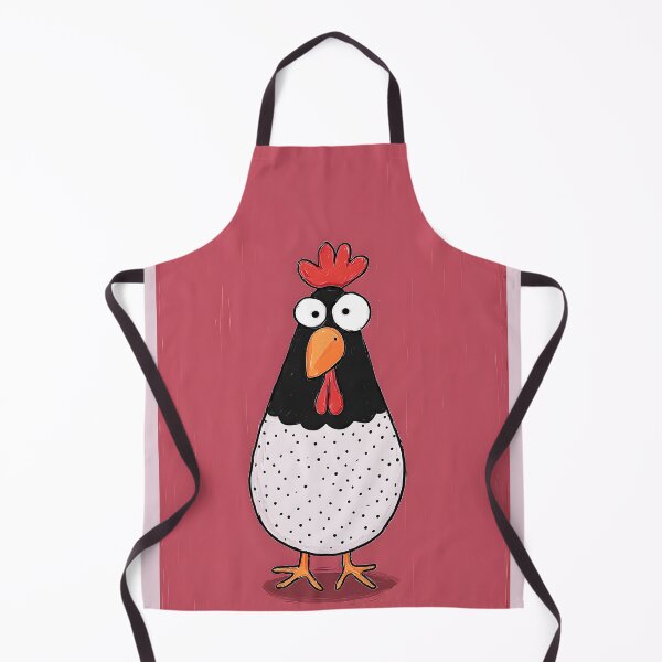 Item preview, Polka-Dot Chicken Making Faces and Stealing the Spotlight Against Bold Red Chaos designed and sold by OlfactoART Studio.
