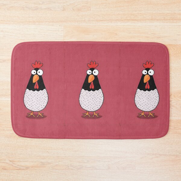 Item preview, Polka-Dot Chicken Making Faces and Stealing the Spotlight Against Bold Red Chaos designed and sold by OlfactoART Studio.