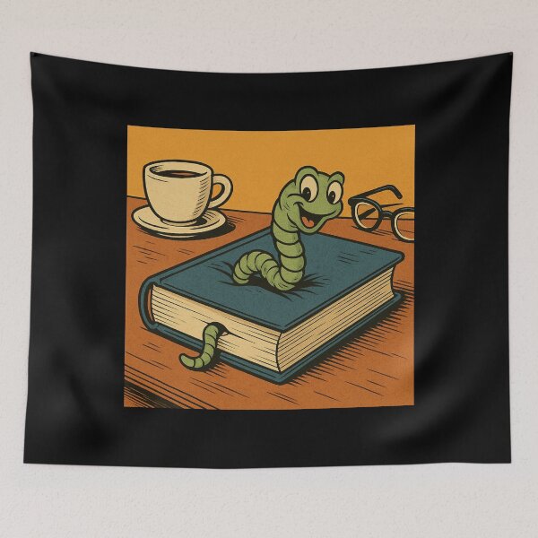 Item preview, Bookworm – Coffee Break Pop-Up – Retro Comic Illustration • Vintage Print Aesthetic designed and sold by JacobKAurumhead.