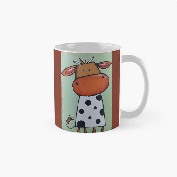 Item preview, Playful Moo Cow Flaunting Its Big Orange Muzzle and Black Spots Against Soft Green Backdrop designed and sold by OlfactoART Studio.