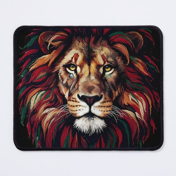 Item preview, Majestic Embroidered Lion Head | Colorful Thread Art Style | Leo Zodiac Strength designed and sold by ArtiseGraphics.