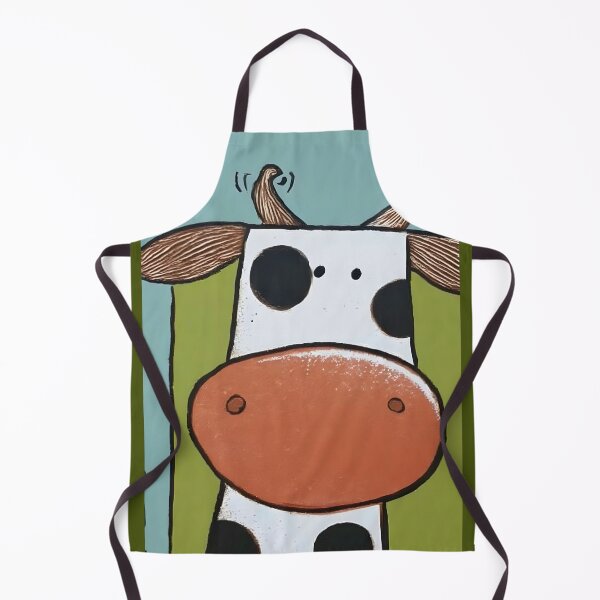 Item preview, Wide-Eyed Cow Rocking Big Nose and Whimsical Horns Amid a Colorful Barnyard Spectacle designed and sold by OlfactoART Studio.
