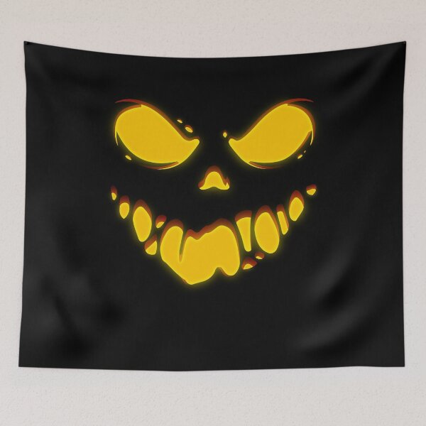 Item preview, Halloween Evil Slime Pumpkin Face Smiling Pursed Lips Creepy Jack-O’-Lantern Illustration designed and sold by MONTRIS.