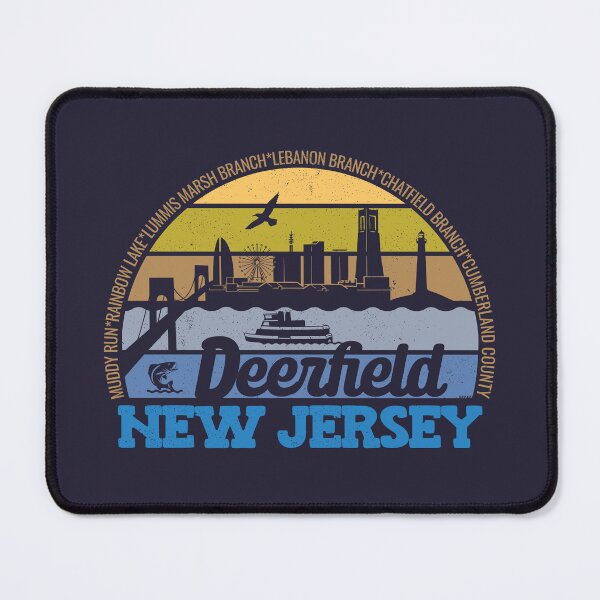 Item preview, Deerfield New Jersey Sunset Retro Vintage Local Pride Logo designed and sold by CRHPOD20.