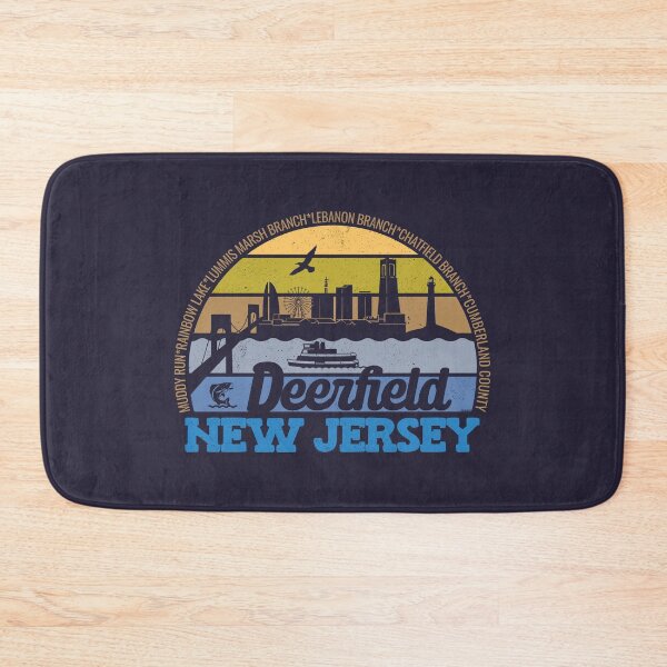 Artikelvorschau, Deerfield New Jersey Sonnenuntergang Retro Vintage Lokales Stolz-Logo entworfen und verkauft von CRHPOD20.