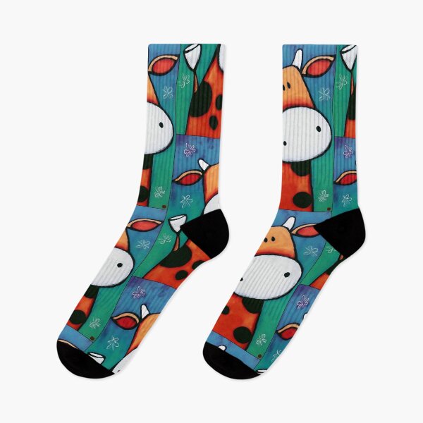 Item preview, Cheerful Cow Flashing Big Eyes and a Playful Grin Against a Vibrant Color Explosion designed and sold by OlfactoART Studio.