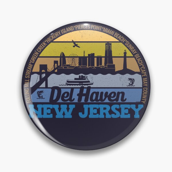 Item preview, Del Haven New Jersey Sunset Retro Vintage Local Pride Logo designed and sold by CRHPOD20.