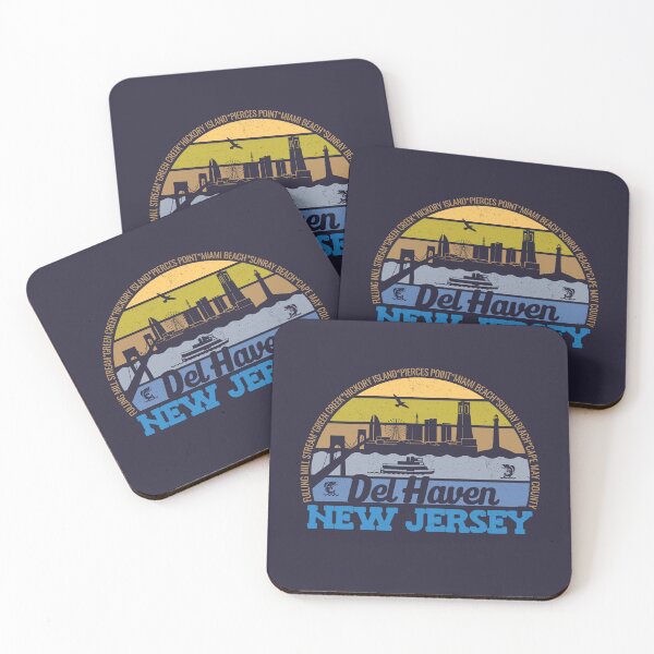 Item preview, Del Haven New Jersey Sunset Retro Vintage Local Pride Logo designed and sold by CRHPOD20.