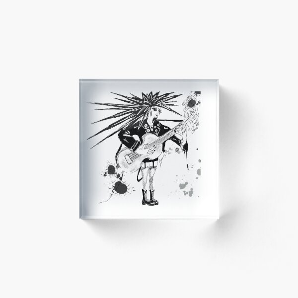 Punk Girl Band Guitarist by iServalan for Tale Teller Club Press Acrylic Block