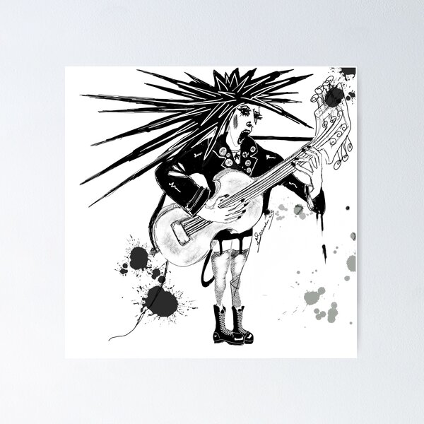 Punk Girl Band Guitarist by iServalan for Tale Teller Club Press Poster