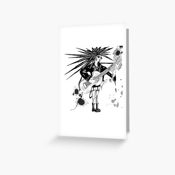 Punk Girl Band Guitarist by iServalan for Tale Teller Club Press Greeting Card
