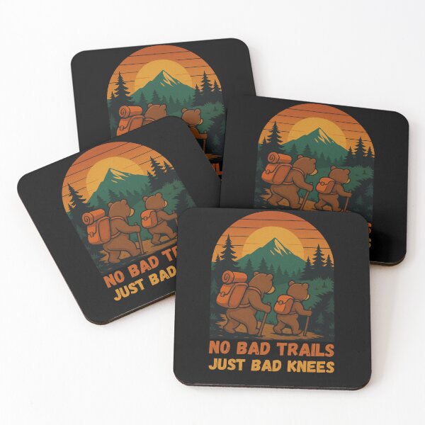 Item preview, No Bad Trails Just Bad Knees | Funny Hiking Bears Vintage Sunset Design designed and sold by Tucker-Art.