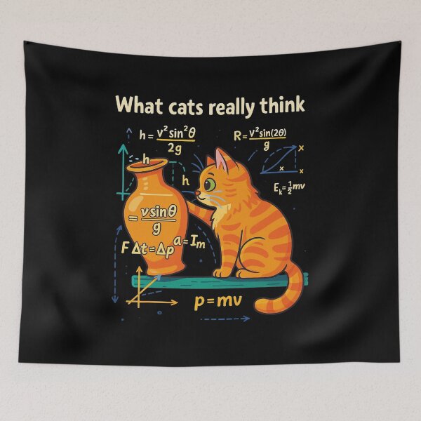 Item preview, What Cats Really Think | Physics of Knocking Things Over Funny Cat Design designed and sold by Tucker-Art.