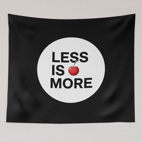Item preview, Less Is More Cherry Icon | Minimalist Aesthetic Design Quote designed and sold by Tucker-Art.