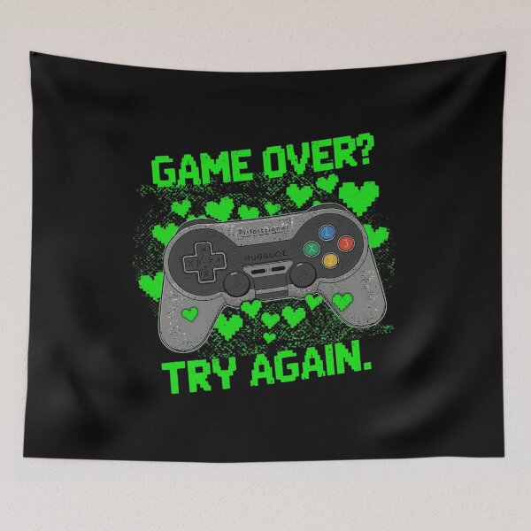 Item preview, Game Over? Try Again. | Retro Gaming Controller Motivational Design designed and sold by Tucker-Art.