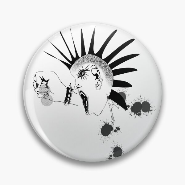 Angry Punk Girl by iServalan for Tale Teller Club Press Pin