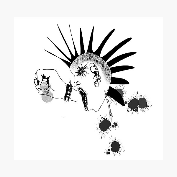 Angry Punk Girl by iServalan for Tale Teller Club Press Photographic Print