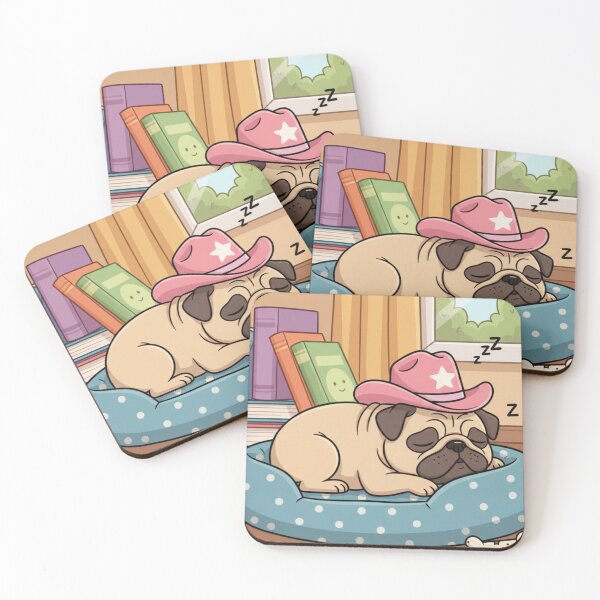 Item preview, Sleeping pug wearing cowboy hat  designed and sold by 20k-13.