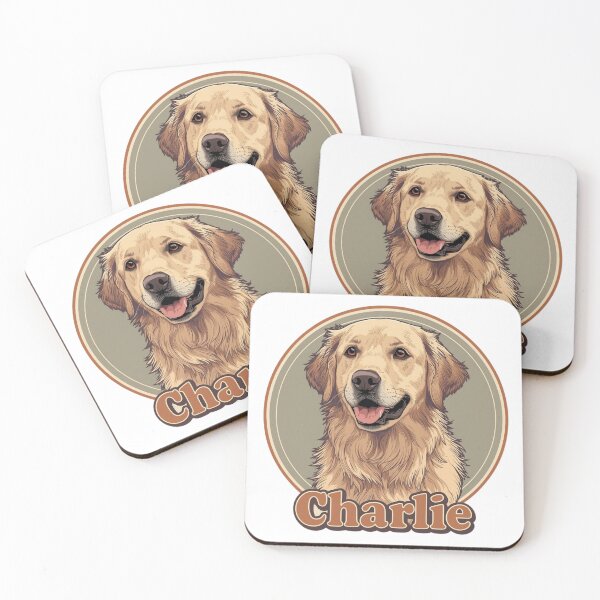 Item preview, Charlie the Golden Retriever | Custom Dog Portrait Vintage Style Art designed and sold by Tucker-Art.
