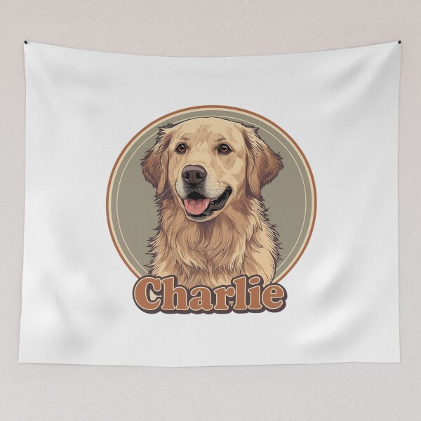 Item preview, Charlie the Golden Retriever | Custom Dog Portrait Vintage Style Art designed and sold by Tucker-Art.
