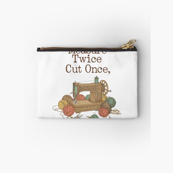 Item preview, Measure Twice Cut Once | Vintage Sewing Machine & Yarn Craft Quote designed and sold by Tucker-Art.
