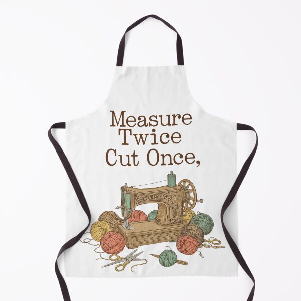 Item preview, Measure Twice Cut Once | Vintage Sewing Machine & Yarn Craft Quote designed and sold by Tucker-Art.