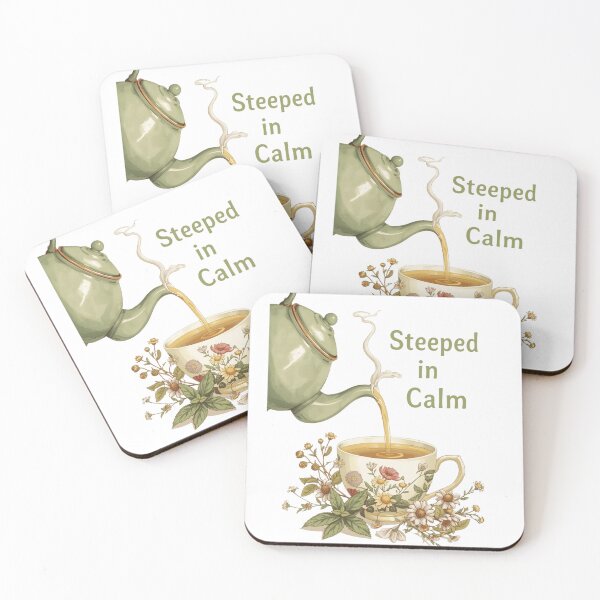 Item preview, Steeped in Calm | Cozy Tea Pot Floral Wellness Design designed and sold by Tucker-Art.