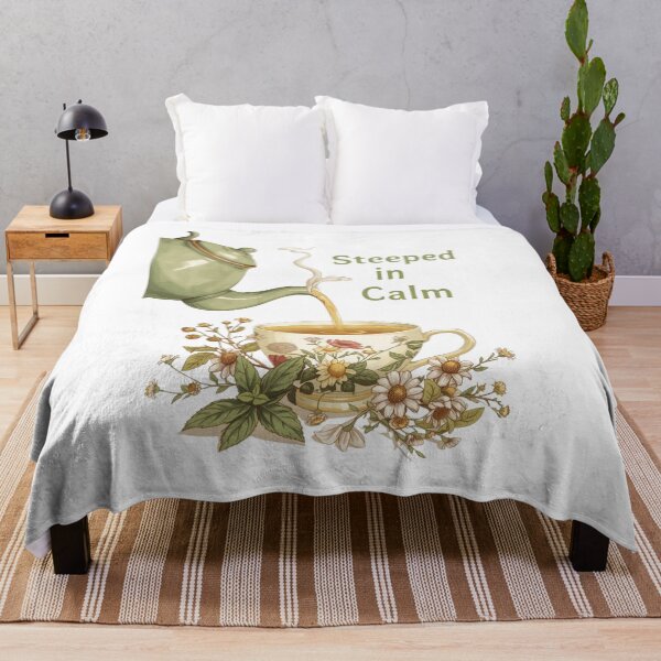 Item preview, Steeped in Calm | Cozy Tea Pot Floral Wellness Design designed and sold by Tucker-Art.