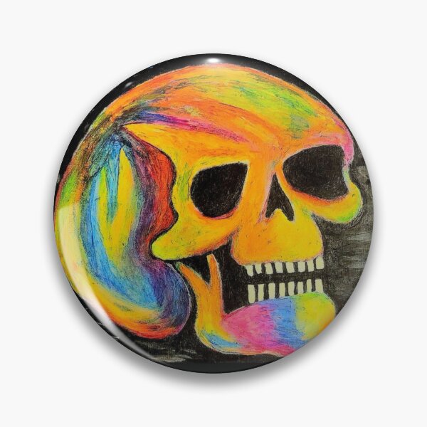 Item preview, Colorful skull painting print designed and sold by ConfuzRandomly.