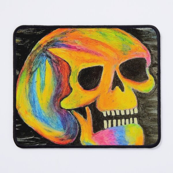 Item preview, Colorful skull painting print designed and sold by ConfuzRandomly.