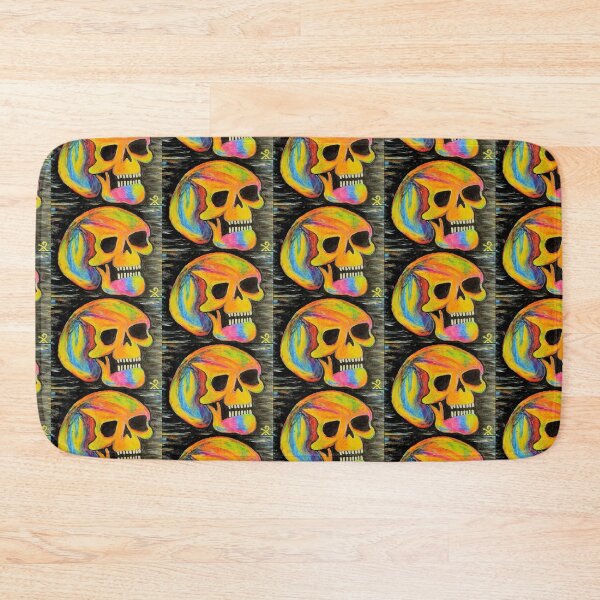Item preview, Colorful skull painting print designed and sold by ConfuzRandomly.