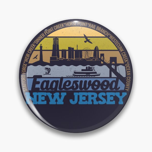 Item preview, Eagleswood New Jersey Sunset Retro Vintage Local Pride Logo designed and sold by CRHPOD20.
