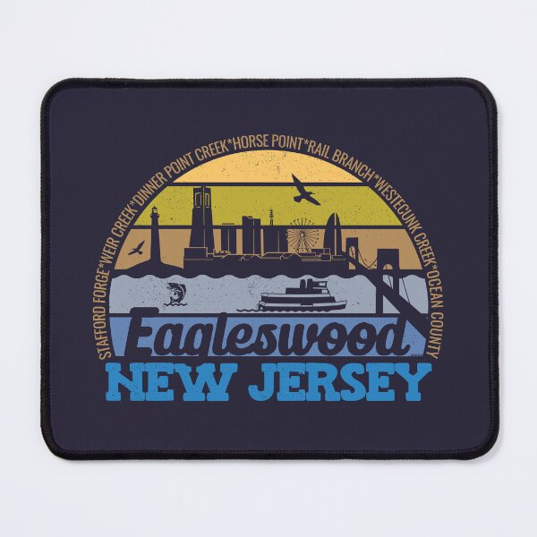 Artikelvorschau, Eagleswood New Jersey Sonnenuntergang Retro Vintage Lokales Stolz-Logo entworfen und verkauft von CRHPOD20.