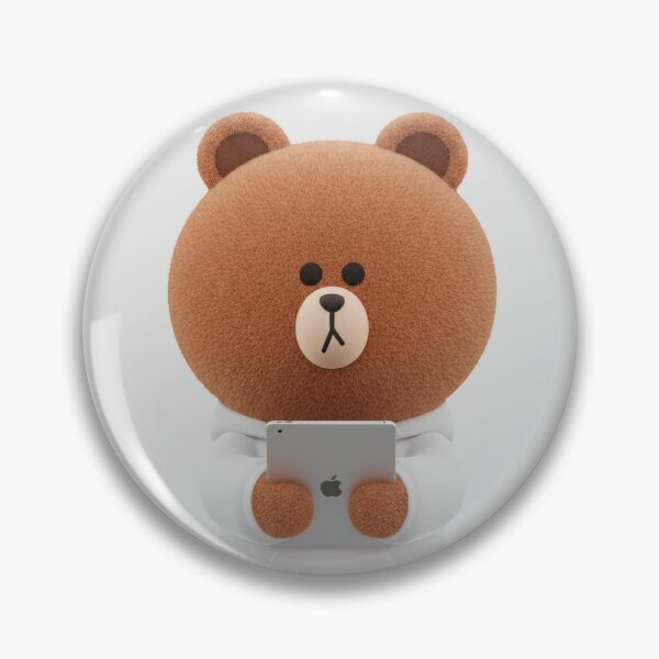 Item preview, LINE Friends Brown Bear Cozy on iPad - Little Bear in White Sweater - Kawaii Minimalist Style for Study and Tech designed and sold by Billy Morfo™.
