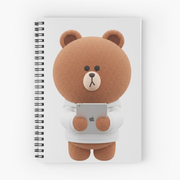 Item preview, LINE Friends Brown Bear Cozy on iPad - Little Bear in White Sweater - Kawaii Minimalist Style for Study and Tech designed and sold by Billy Morfo™.