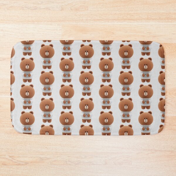 Item preview, LINE Friends Brown Bear Cozy on iPad - Little Bear in White Sweater - Kawaii Minimalist Style for Study and Tech designed and sold by Billy Morfo™.