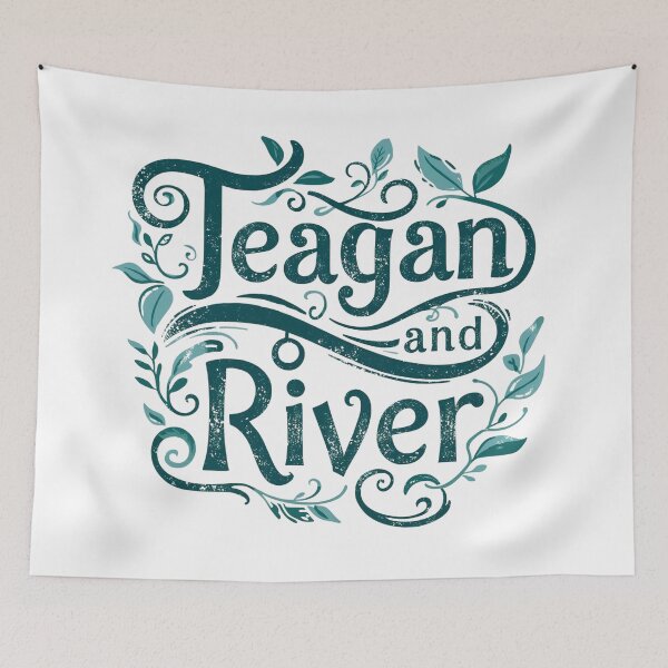 Item preview, Teagan and River Decorative Typography Design With Flourishes, Florals, and Intricate Swirls designed and sold by Rue Design Company.