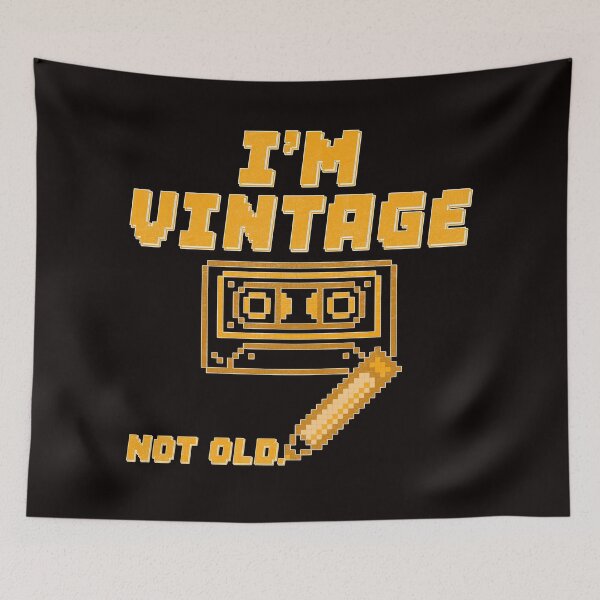 Item preview, I’m Vintage, Not Old - Retro 16-Bit Pixel Cassette designed and sold by IceBathDESIGNS.