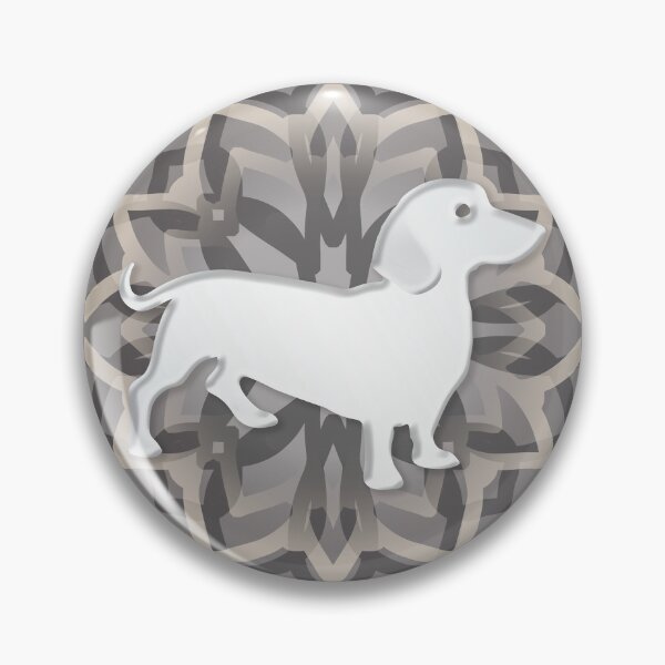 Item preview, White and Grey Dachshund Mandala Body Silhouette designed and sold by DuFauna.