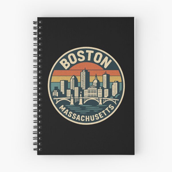 Item preview, Boston Massachusetts Retro Skyline Badge designed and sold by American Travels.