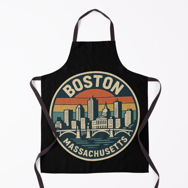 Item preview, Boston Massachusetts Retro Skyline Badge designed and sold by American Travels.