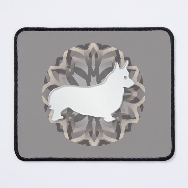 Item preview, White and Grey Corgi Mandala Body Silhouette designed and sold by DuFauna.