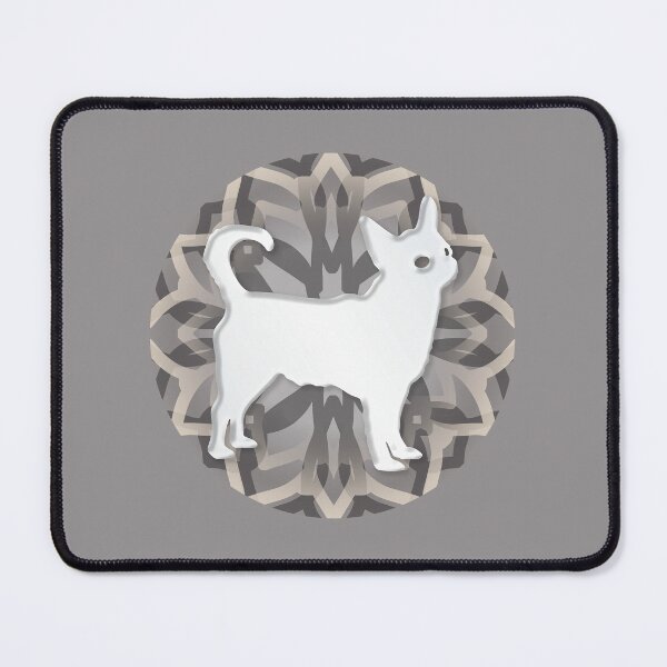 Item preview, White and Grey Chihuahua Mandala Body Silhouette designed and sold by DuFauna.